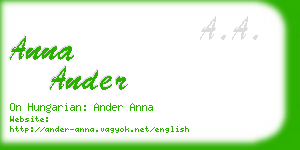 anna ander business card